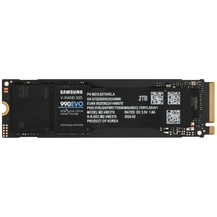 SSD накопитель Samsung 990 EVO 2Tb M.2 NVMe, MZ-V9E2T0BW