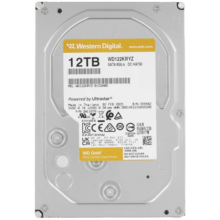 HDD диск Western Digital Gold 12Tb 3.5", WD122KRYZ