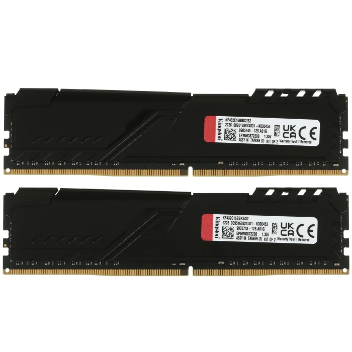 Оперативная память Kingston FURY Beast Black 32Gb 3200Mhz, KIT 2*16Gb, KF432C16BBK2/32