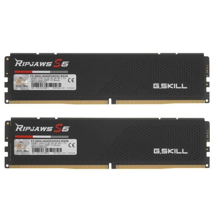 Оперативная память G.Skill Ripjaws S5 48Gb 5600Mhz, KIT 2*24Gb, F5-5600J4040D24GX2-RS5K