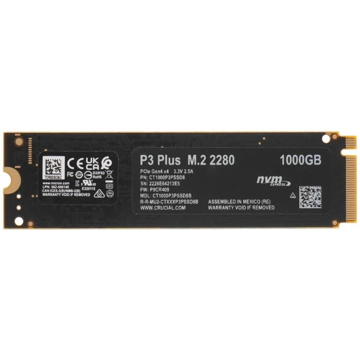 SSD накопитель Crucial P3 Plus 1Tb M.2 NVMe, CT1000P3PSSD8