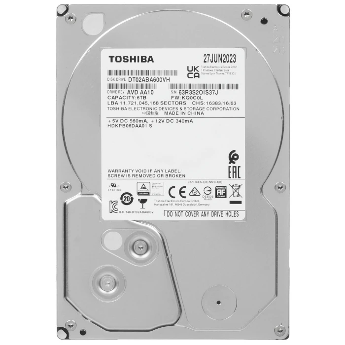 HDD диск Toshiba DT02-VH 6Tb 3.5", DT02ABA600VH