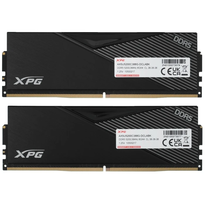 Оперативная память ADATA XPG Lancer 16Gb 5200Mhz, KIT 2*8Gb, AX5U5200C388G-DCLABK