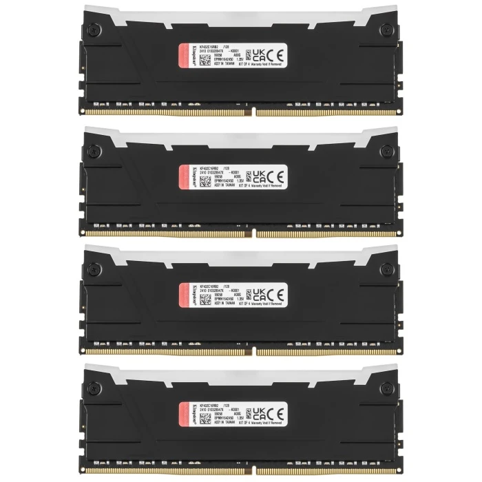 Оперативная память Kingston FURY Renegade RGB 128Gb 3200Mhz, KIT 4*32Gb, KF432C16RB2AK4/128