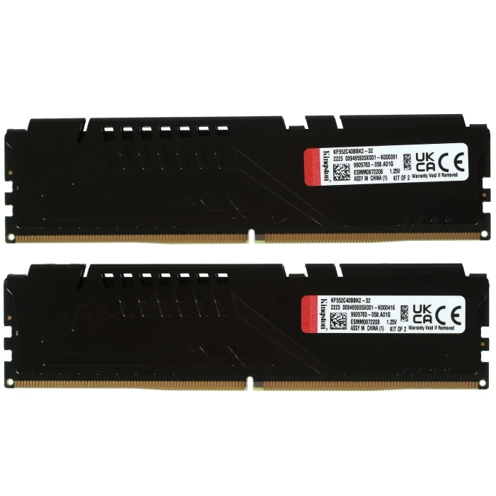 Оперативная память Kingston FURY Beast Black 32Gb 5200Mhz, KIT 2*16Gb, KF552C40BBK2-32