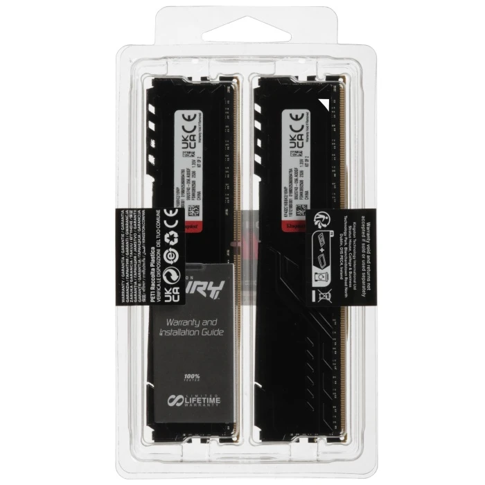 Оперативная память Kingston FURY Beast Black 16Gb 3200Mhz, KIT 2*8Gb, KF432C16BBK2/16WP