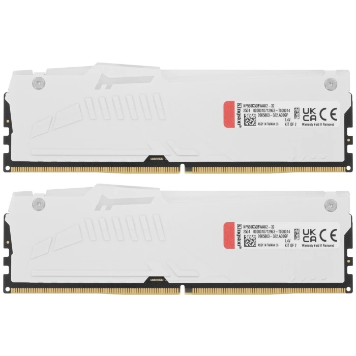 Оперативная память Kingston FURY Beast White RGB 32Gb 6000Mhz, KIT 2*16Gb, KF560C30BWAK2-32