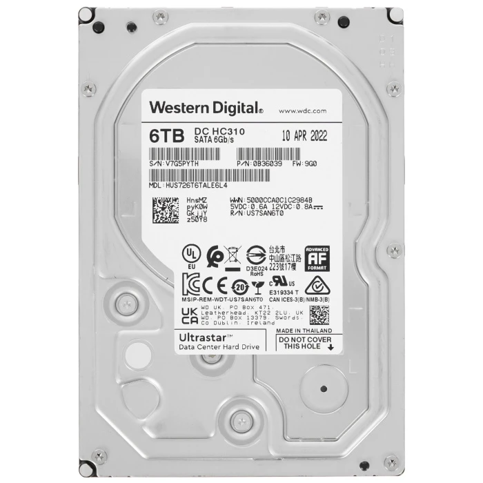 HDD диск WD Ultrastar DC HC310 6Tb 3.5", 0B36039