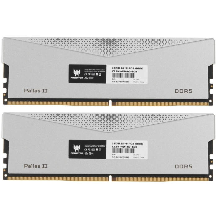 Оперативная память Acer Predator Pallas II 32Gb 6600Mhz, KIT 2*16Gb, BL.9BWWR.383