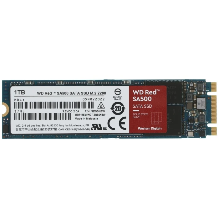 SSD накопитель WD Red SA500 1Tb 2.5" SATA, WDS100T1R0B
