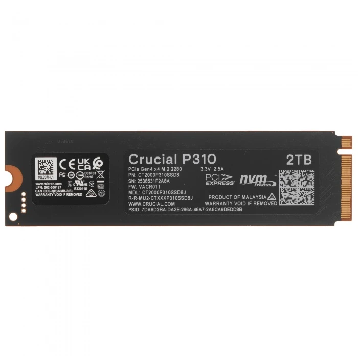 SSD накопитель Crucial P310 2Tb M.2 NVMe, CT2000P310SSD8