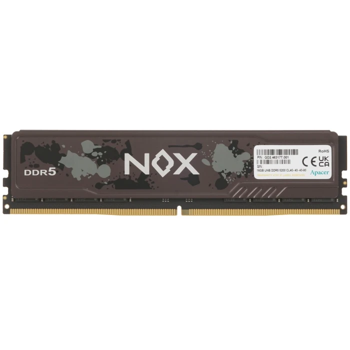 Оперативная память Apacer NOX 16Gb 5200Mhz, AH5U16G52C522MBAA-1
