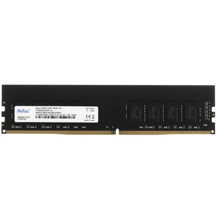 Оперативная память Netac Basic 16Gb 3200Mhz, NTBSD4P32SP-16