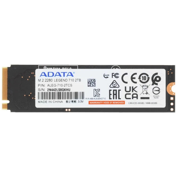 SSD накопитель ADATA LEGEND 710 2Tb M.2 NVMe, ALEG-710-2TCS