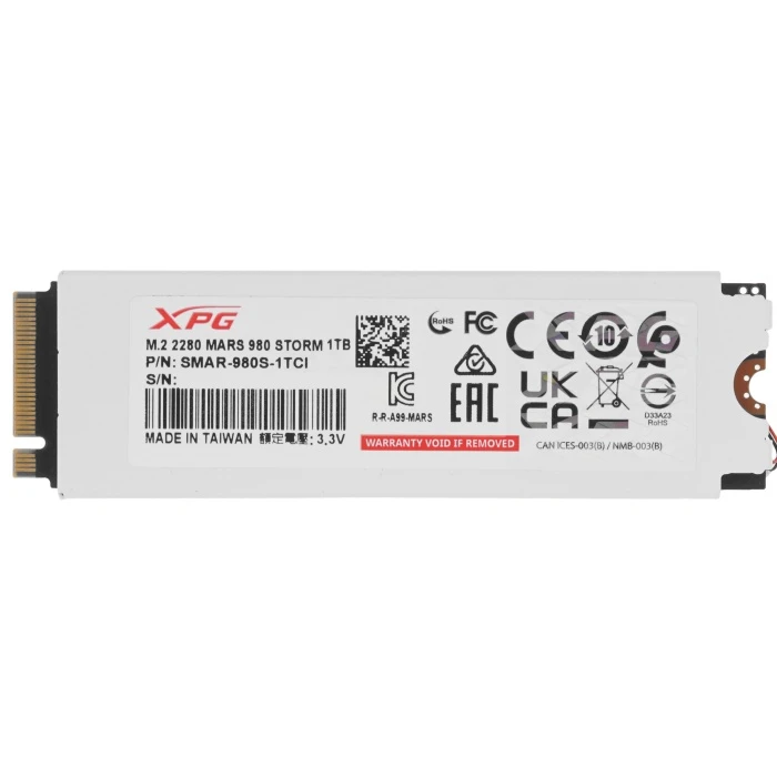 SSD накопитель ADATA XPG MARS 980 STORM 1Tb M.2 NVMe, SMAR-980S-1TCI