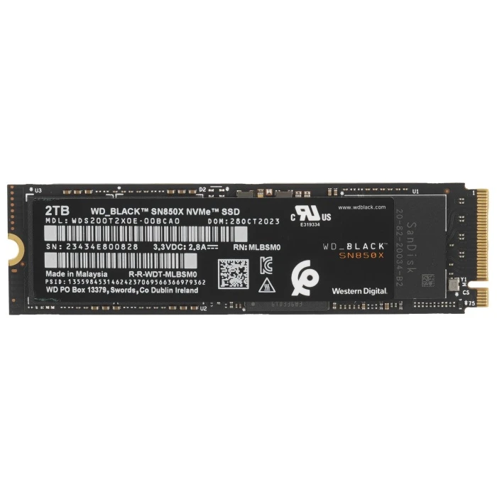 SSD накопитель WD Black SN850X 2Tb M.2 NVMe, WDS200T2X0E