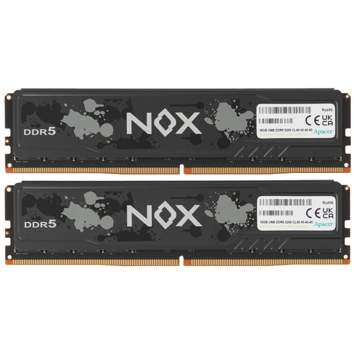 Оперативная память Apacer NOX 32Gb 5200Mhz, KIT 2*16Gb, AH5U32G52C522MBAA-2
