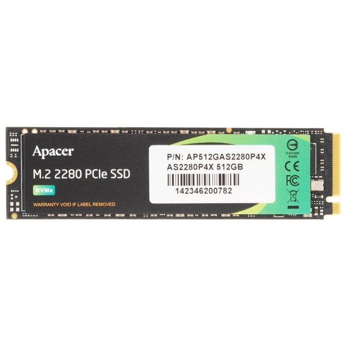 SSD накопитель Apacer AS2280P4X 512Gb M.2 NVMe, AP512GAS2280P4X-1
