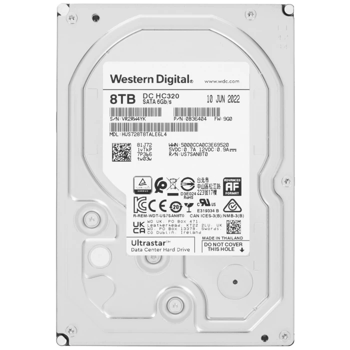 HDD диск WD Ultrastar DC HC320 8Tb 3.5", 0B36404