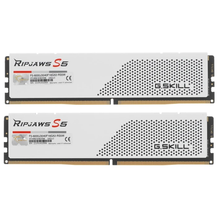 Оперативная память G.Skill Ripjaws S5 32Gb 6000Mhz, KIT 2*16Gb, F5-6000J3040F16GX2-RS5W