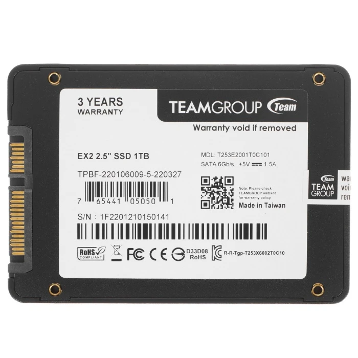 SSD накопитель TEAMGROUP EX2 1Tb 2.5" SATA, T253E2001T0C101
