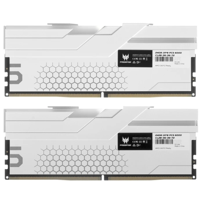 Оперативная память Acer Predator Hermes RGB 48Gb 6000Mhz, KIT 2*24Gb, Bl.9BWWR.660