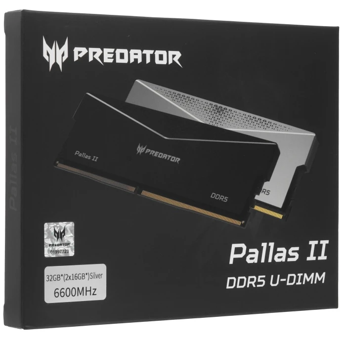 Оперативная память Acer Predator Pallas II 32Gb 6600Mhz, KIT 2*16Gb, BL.9BWWR.383