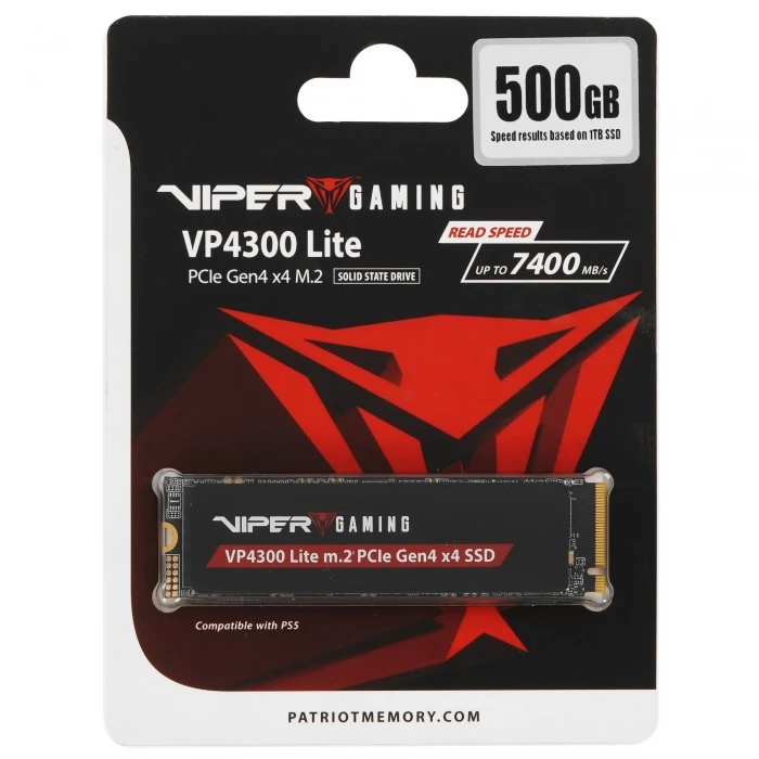 SSD накопитель Patriot Viper VP4300 Lite 500Gb M.2 NVMe, VP4300L500GM28H