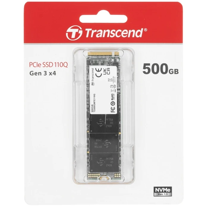 SSD накопитель Transcend 110Q 500Gb M.2 NVMe, TS500GMTE110Q