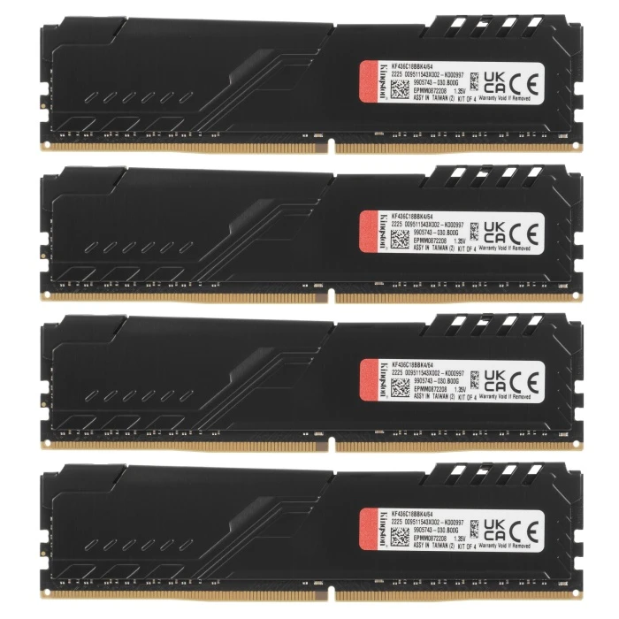 Оперативная память Kingston FURY Beast Black 64Gb 3600Mhz, KIT 4*16Gb, KF436C18BBK4/64