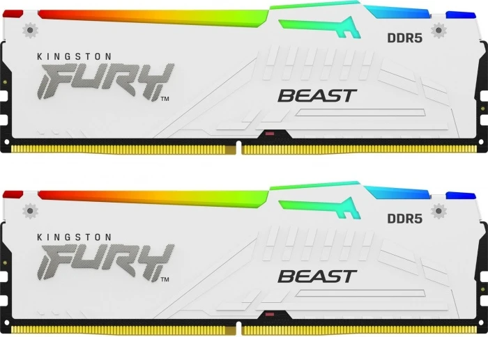 Оперативная память Kingston FURY Beast White RGB 64Gb 5200Mhz, KIT 2*32Gb, KF552C40BWAK2-64