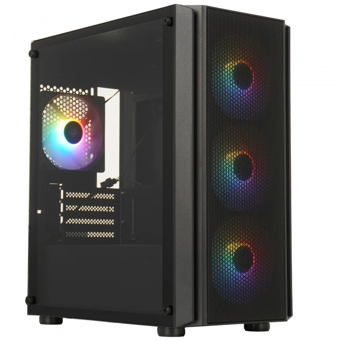 Корпус XASTRA A402M 4FRGB черный, Mini-Tower