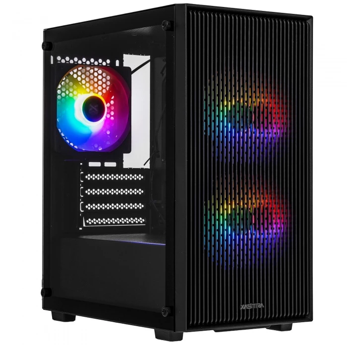 Корпус XASTRA A307M 3FRGB черный, Mini-Tower
