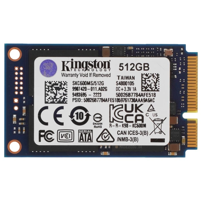 SSD накопитель Kingston KC600 512Gb 2.5" SATA, SKC600MS/512G
