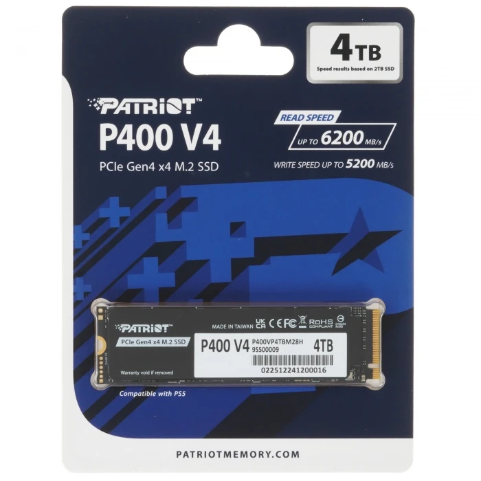 SSD накопитель Patriot P400 V4 4Tb M.2 NVMe, P400VP4TBM28H