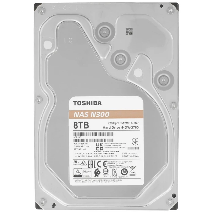 HDD диск Toshiba N300 8Tb 3.5", HDWG780AZSTA