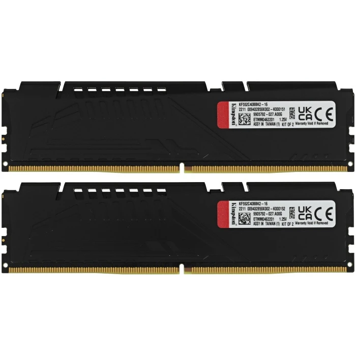 Оперативная память Kingston FURY Beast Black 16Gb 5200Mhz, KIT 2*8Gb, KF552C40BBK2-16