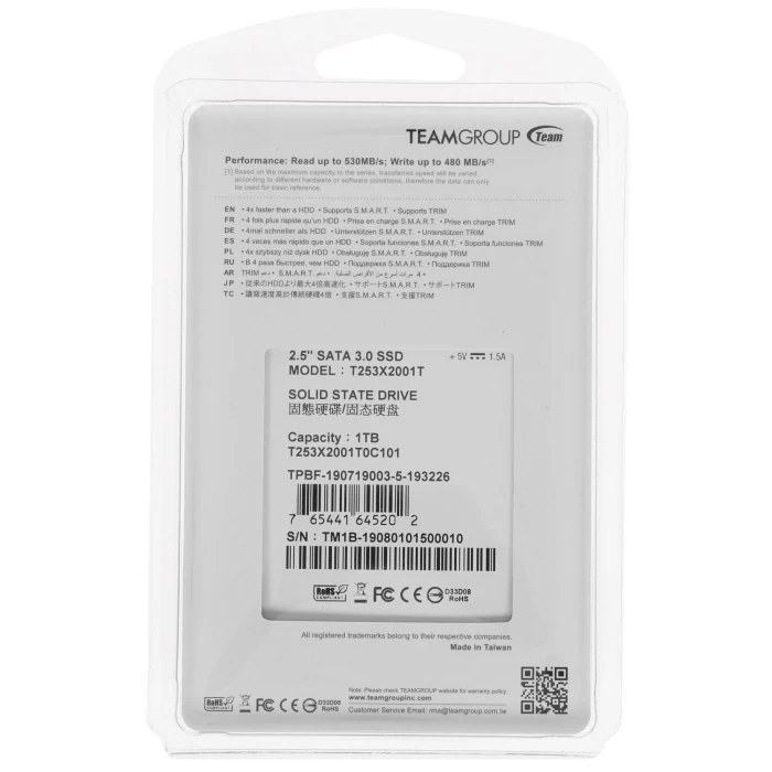 SSD накопитель TEAMGROUP GX2 1Tb 2.5" SATA, T253X2001T0C101