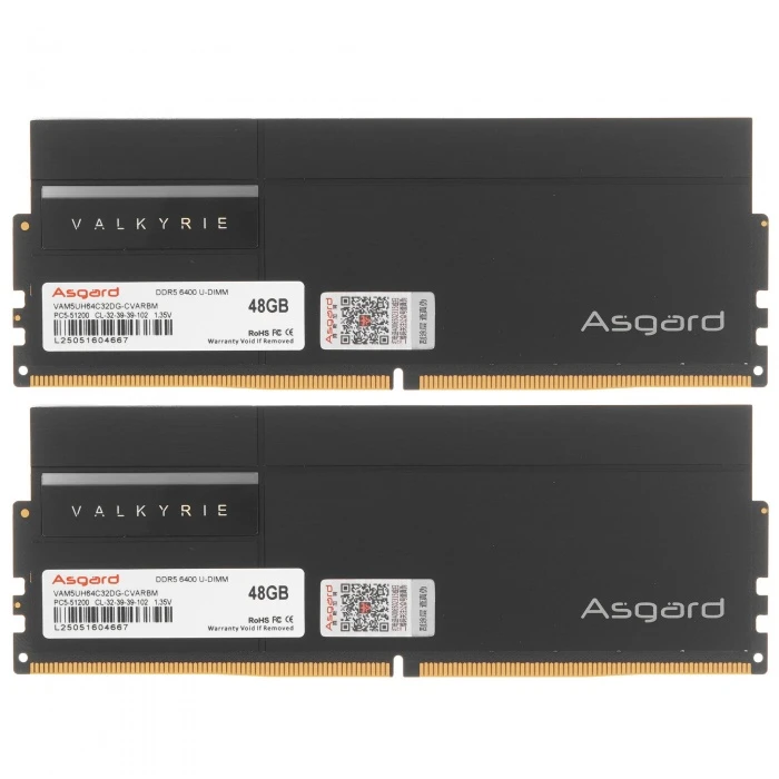 Оперативная память Asgard Valkyrie RGB 96Gb 6400Mhz, KIT 2*48Gb, VAM5UH64C32DG-CVARBM