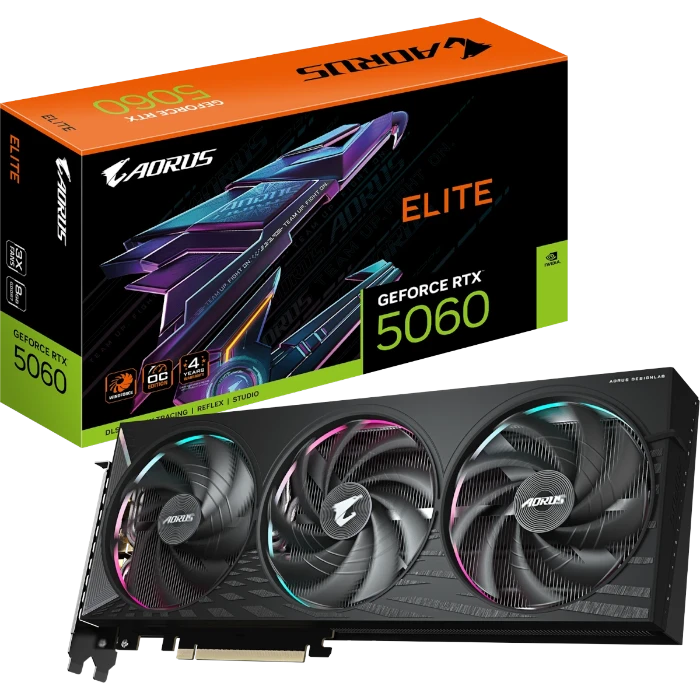 Видеокарта GIGABYTE GeForce RTX 5060 AORUS ELITE 8Gb