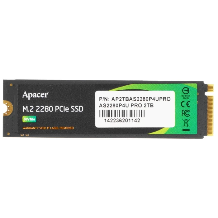 SSD накопитель Apacer AS2280P4U PRO 2Tb M.2 NVMe, AP2TBAS2280P4UPRO-1
