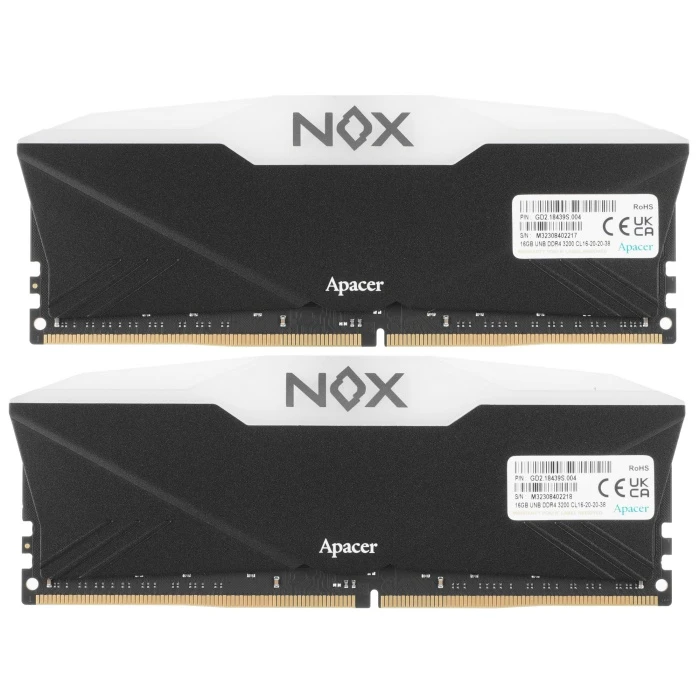 Оперативная память Apacer NOX RGB 32Gb 3200Mhz, KIT 2*16Gb, AH4U32G32C28YNBAA-2