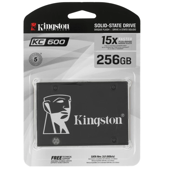 SSD накопитель Kingston KC600 256Gb 2.5" SATA, SKC600/256G