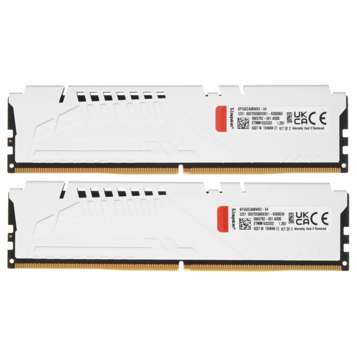 Оперативная память Kingston FURY Beast White 64Gb 5200Mhz, KIT 2*32Gb, KF552C40BWK2-64