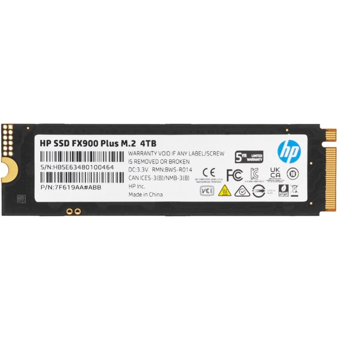 SSD накопитель HP FX900 plus 4Tb M.2 NVMe, 7F619AA#ABB