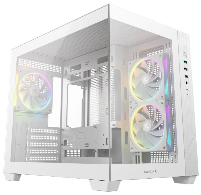 Корпус DEEPCOOL CG330 3F белый, Mini-Tower
