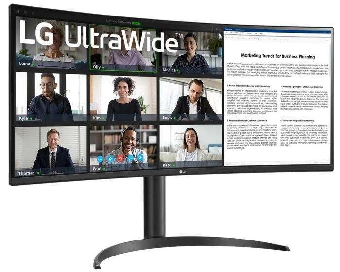 Монитор LG UltraWide 34WR55QK-B, 34", черный