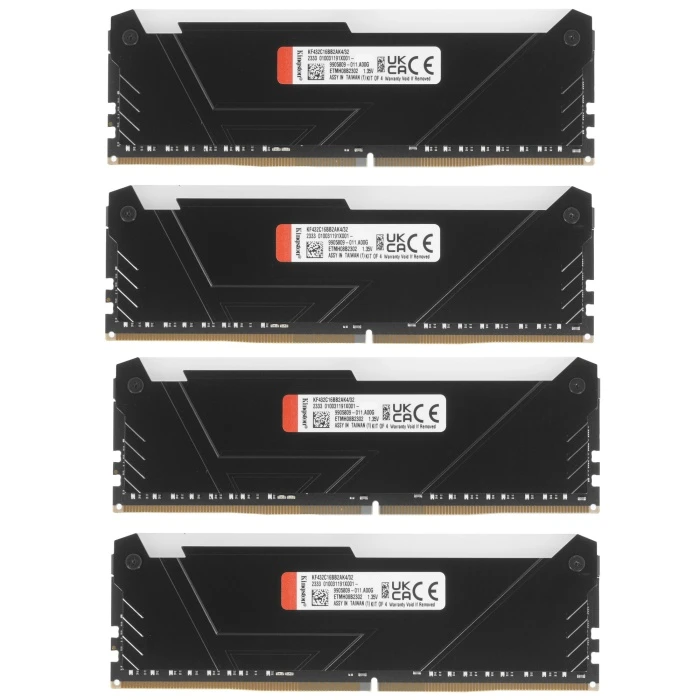Оперативная память Kingston FURY Beast Black RGB 32Gb 3200Mhz, KIT 4*8Gb, KF432C16BB2AK4/32