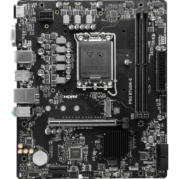 Мат. плата MSI PRO B760M-E DDR4, LGA 1700