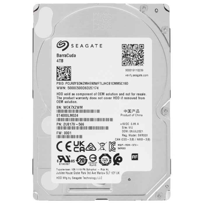 HDD диск Seagate BarraCuda 4Tb 2.5", ST4000LM024
